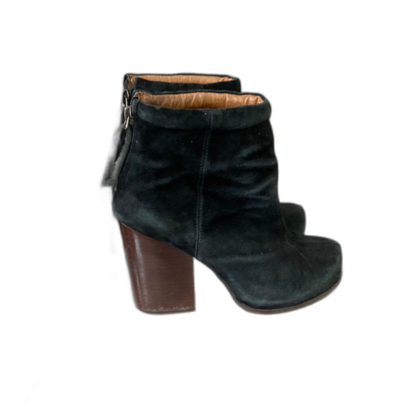 Jeffrey Campbell Rumble Black Suede Sz 7.5 Ankle Boots Stacked Block Heel - Picture 4 of 14